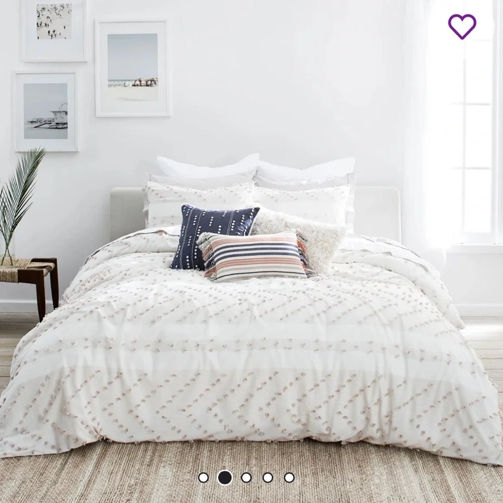 Splendid Monterey Light Taupe Duvet Cover Set Twin 100%Cotton Standard Farmhouse